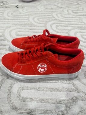 Supreme Red Suede Low-Top Sneakers
